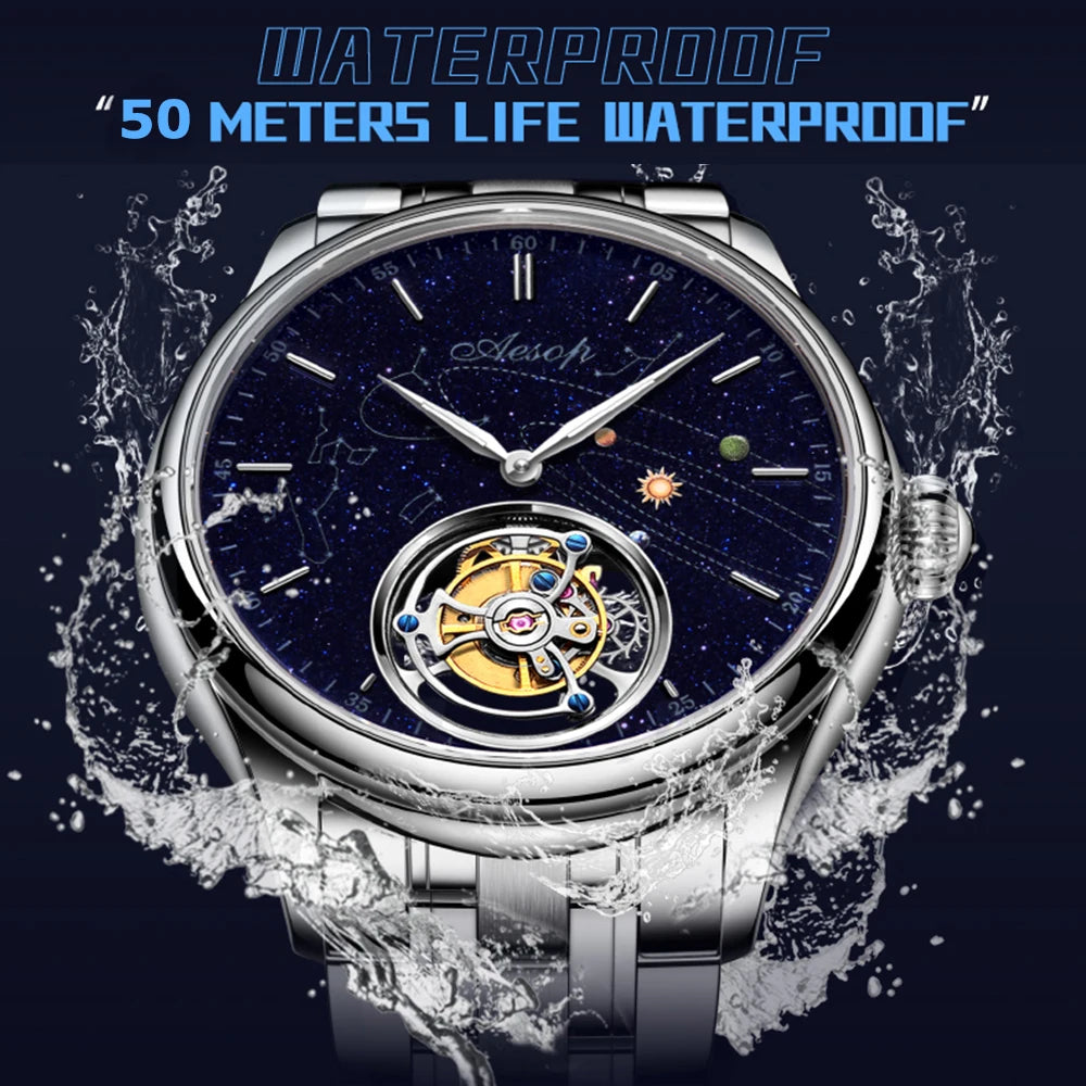 Vexaroa Flying Tourbillon Men's Watch – Skeleton Sapphire