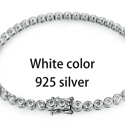 Vexaroa Bezel Set D VVS1 Moissanite Tennis Bracelet | Gold