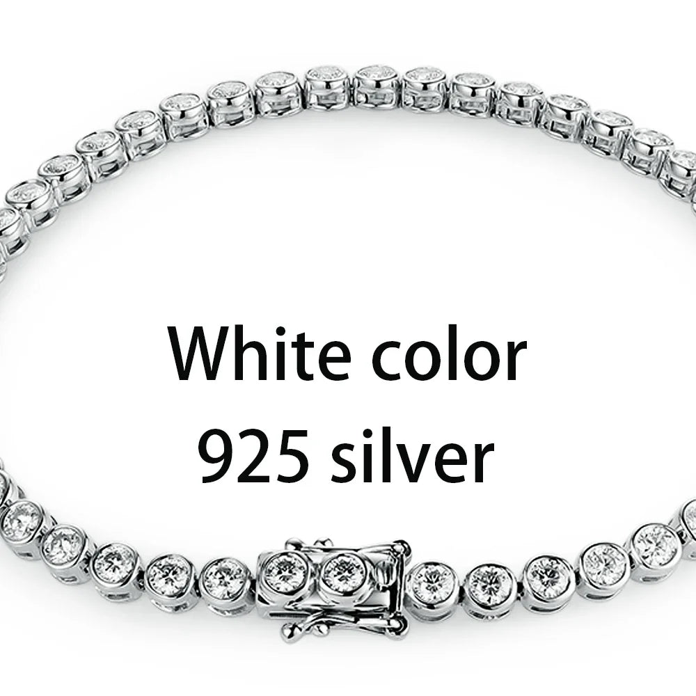 Vexaroa Bezel Set D VVS1 Moissanite Tennis Bracelet | Gold