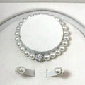 Vexaroa Pearl Bridal Necklace Bracelet Jewelry Set
