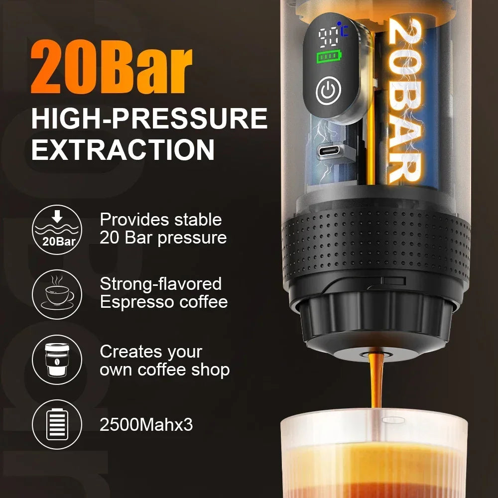 Vexaroa DENOKIN 3-in-1 Portable Espresso Coffee Maker