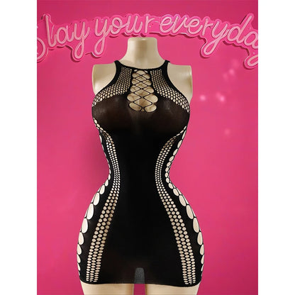 1PC Sexy Women Fishnet Cover Up Without Bikini Hollow Out Bodycon Dress  See Through Beachwear Summer Women's Swimwear DS499