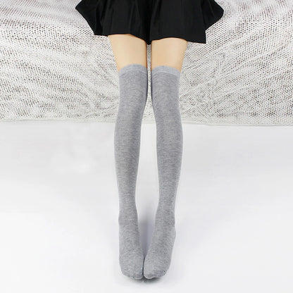 Stocking Over Knee Socks Fashion Women Keep Warm Slim Long Socks Black White Striped Hosiery