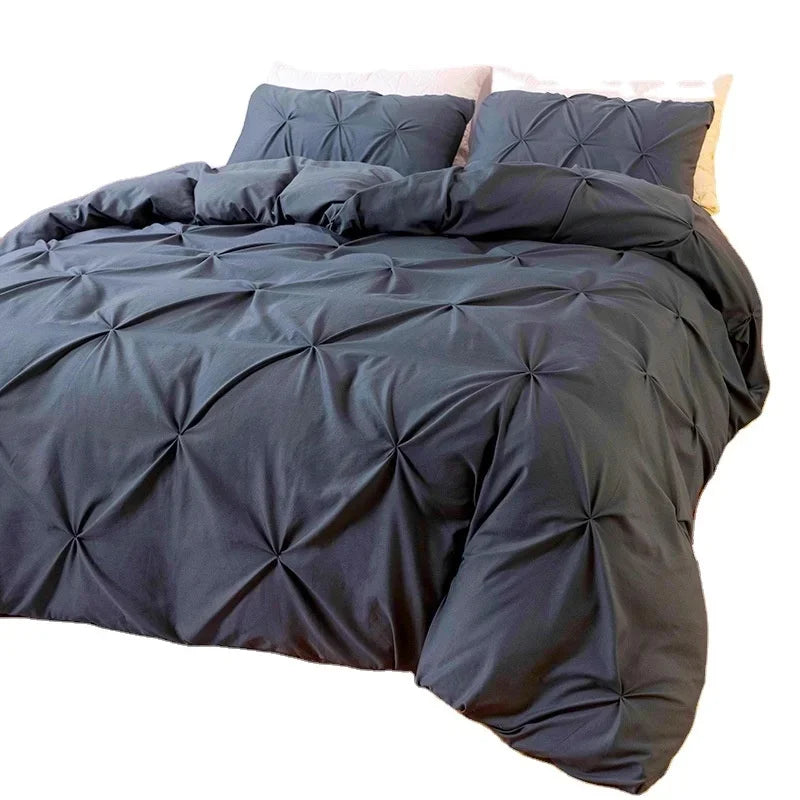 Handmade Queen King Bedding Set Twisting Comforter Cover Pillow Shams Home Polyester 3pcs Stylish Could-like Duvet Cover Set