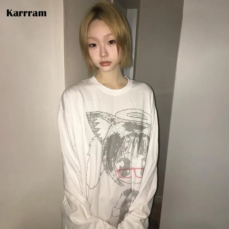 Vexaroa Japanese Y2K Anime Graphic Long Sleeve Tee product photo, view 10