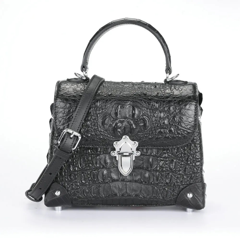 Skull Crocodile Leather Women's Crossbody Handbag | Vexaro