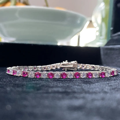 Vexaroa PT950 Platinum Rainbow Diamond Tennis Bracelet – Unisex