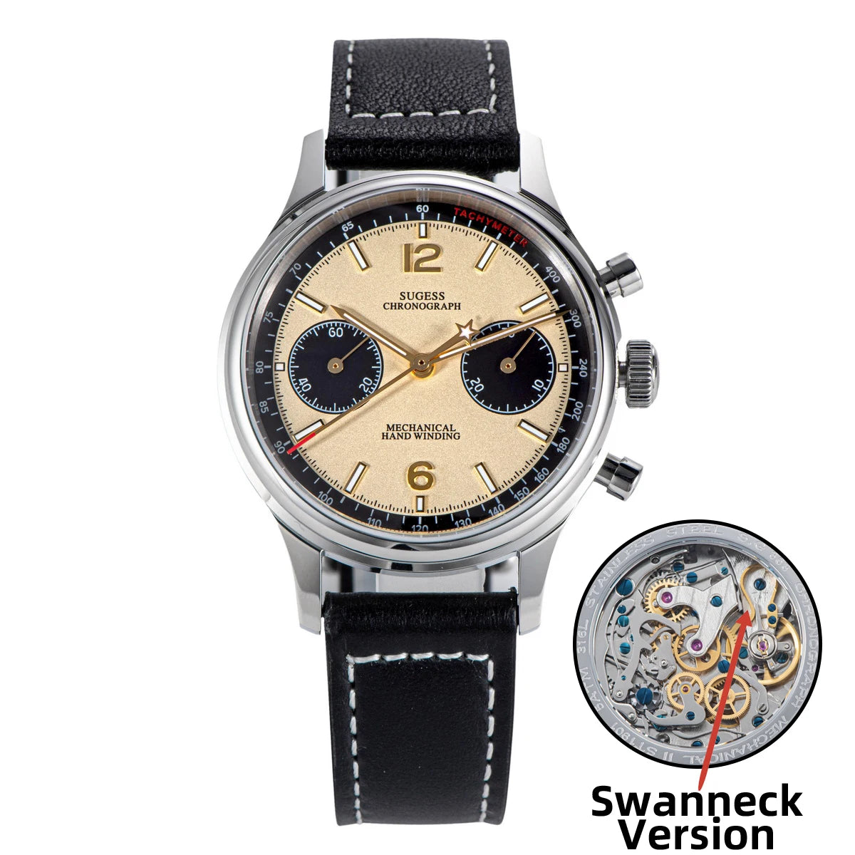 Vexaroa Pilot Chronograph Watch Seagull ST1901 Panda
