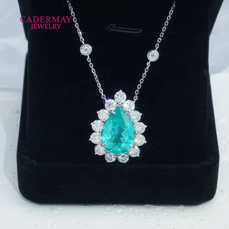 Vexaroa Pear YAG Moissanite Halo Pendant Necklace - product image 2
