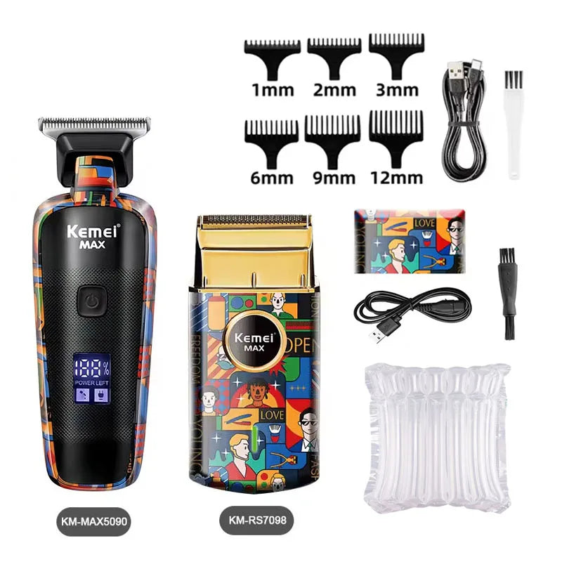 Vexaroa Kemei Graffiti Rechargeable Hair Clipper Trimmer