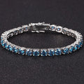 Royal Blue Moissanite Tennis Bracelet Platinum 3mm | Vexaroa