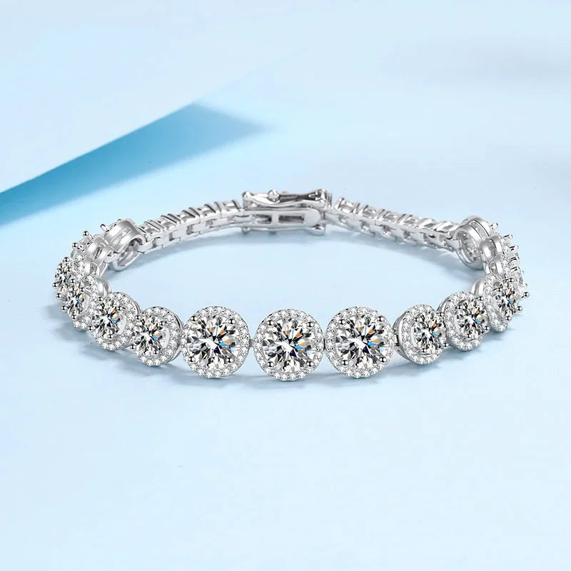 Platinum Starry Sky Moissanite Bracelet Women | Vexaro