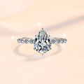 Vexaroa 5ct Moissanite Six-Prong Pear Ring | PT950 Platinum