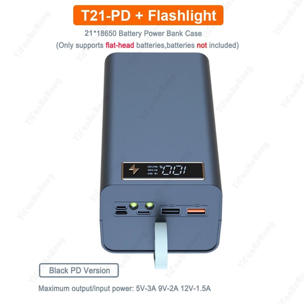 Vexaroa 21-slot 18650 battery power bank case – product view 8