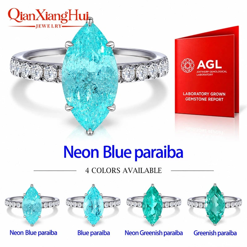 Vexaroa Marquise Blue YAG Moissanite Half Eternity Ring - product image 1