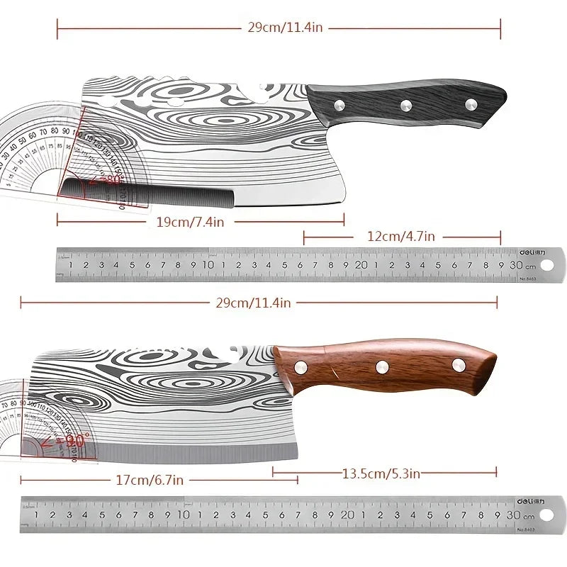 CMGF Damascus Pattern Kitchen Knife Stainless Steel Quick Meat Cleaver Household Kitchen Sharp Chopping Bone Knife