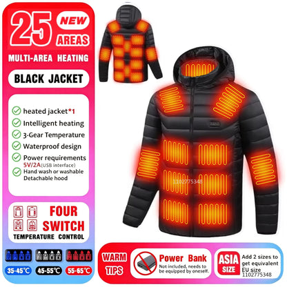Vexaroa Heated Jacket Men Women Winter Self-Heating Down Coat