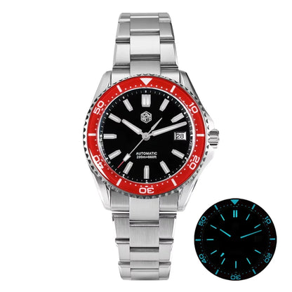 San Martin 2025 New Enamel Dial Full Luminous 39mm Dive Watch Luxury Men Watch NH35 Automatic Mechanical Waterproof 200m SN0129