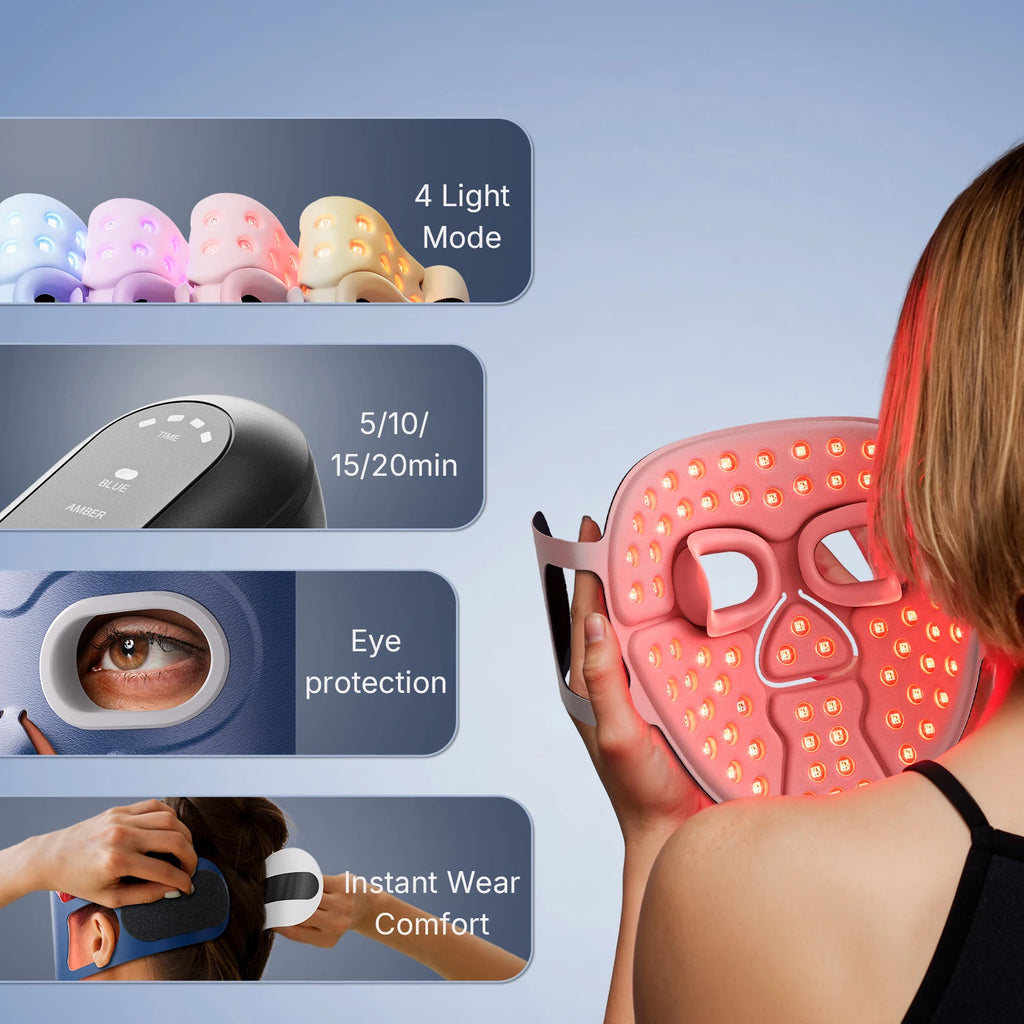 Vexaroa Wireless Red Light & Near-Infrared LED Facial Mask
