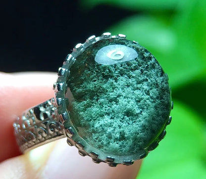Green Phantom Quartz Ring 14mm Big Size | Vexaroa