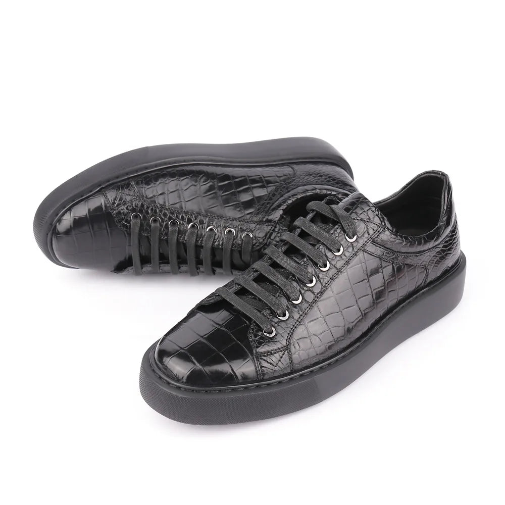 Men's Crocodile Skin Genuine Leather Shoes 2025 | Vexaro