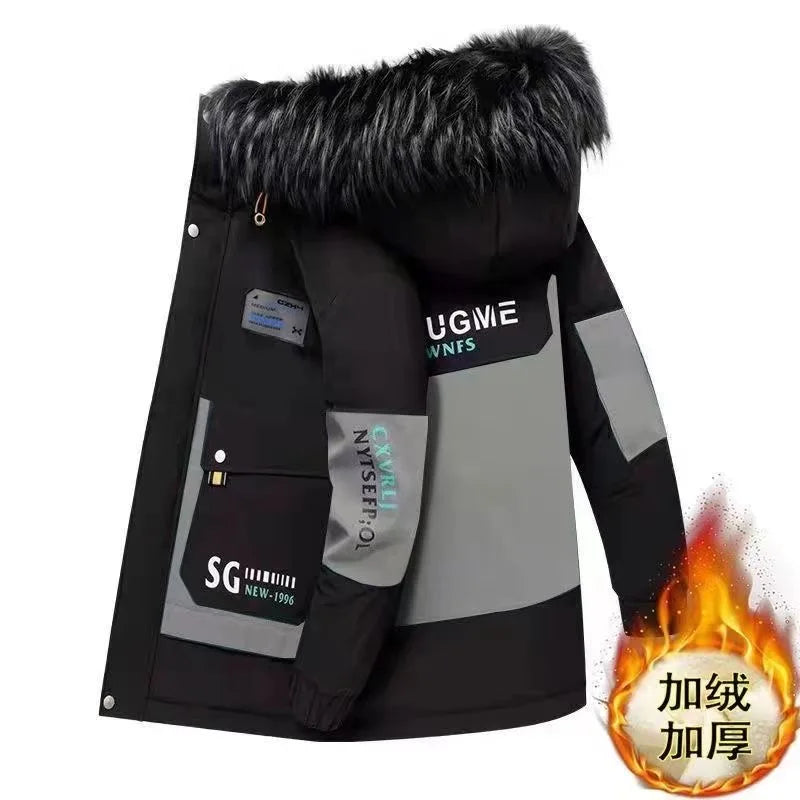 2024 Autumn/Winter Fashion Sports Plus Fleece Thick Warm Jacket Men's Casual Loose Comfortable Large Size High Quality Coat 4XL