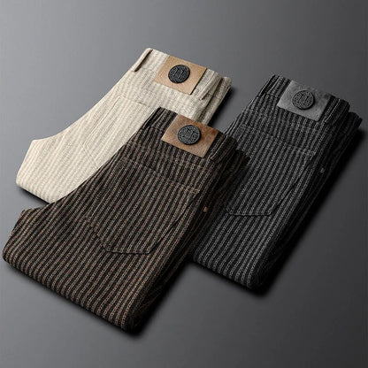 Men's Slim Straight Wool-Blend Trousers | Vexaroa