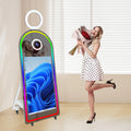 65"Magic Mirror Photo Booth with 43inch Touch Screen and Fill Light Perfect for Event Parties and Wedding Rentals.