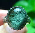 1. Vexaroa Natural Green Phantom Quartz Adjustable Ring 14mm 925 Silver Front View
