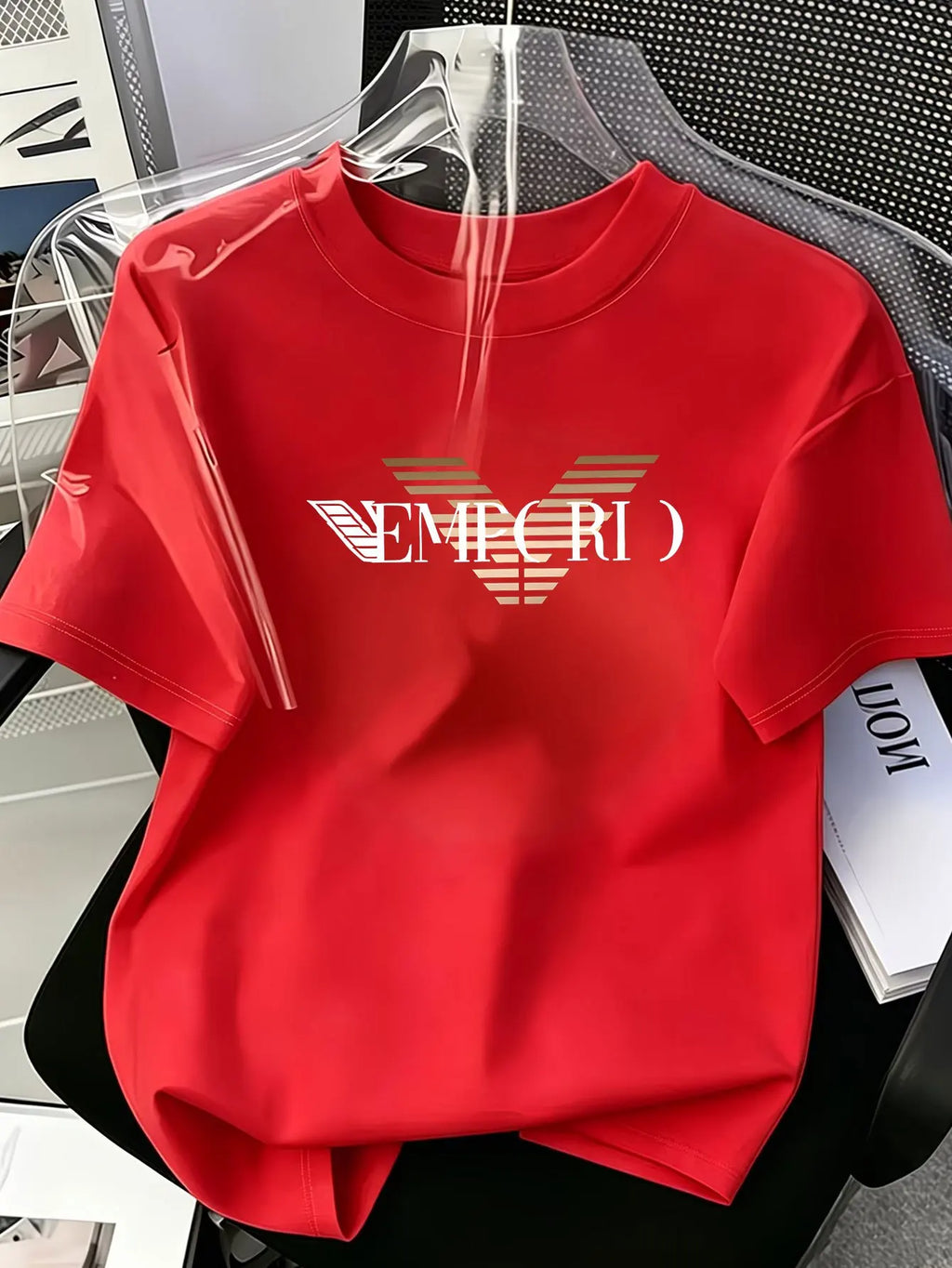 Vexaroa Men's Oversized V-Stripe Cotton T-Shirt product image 5 | Vexaroa