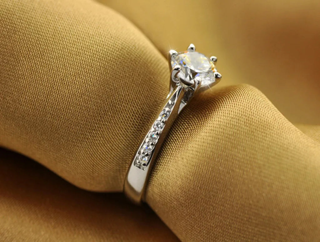 Vexaroa women's solitaire style cubic zirconia ring - product gallery image 2