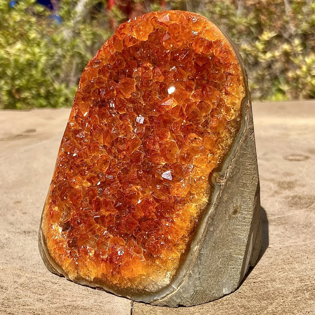 1 Stunning Orange Quartz Crystal Cluster - Unique Mineral Rock Gift Idea - Handmade Decoration for Home and Office