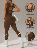 Vexaroa Hollow Vest Jumpsuit | Elastic Yoga Running Suit 4 Colors