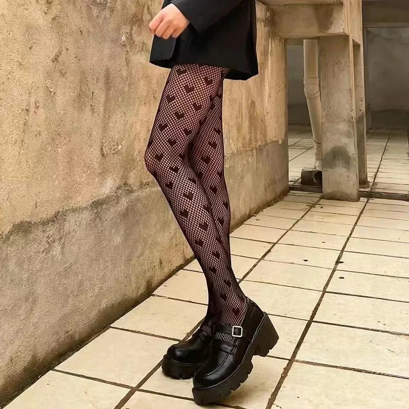 Vexaroa Bow Knot Fishnet Stockings Black White Lace Tights