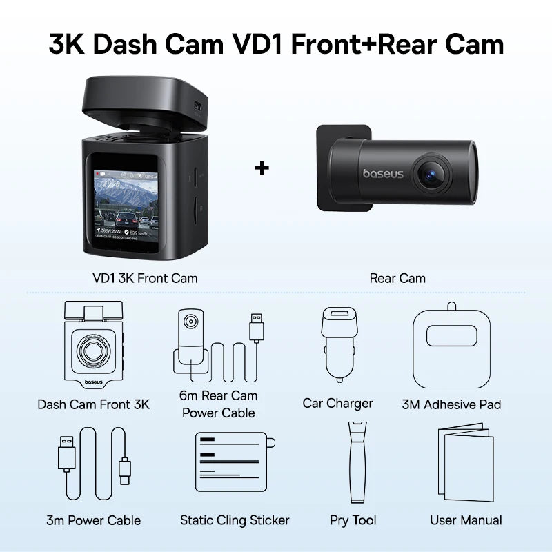 Vexaroa 3K Dual Dash Cam with GPS and WiFi – product view 8