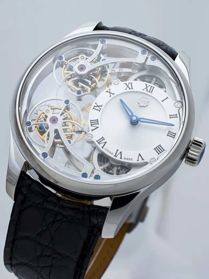 Double Tourbillon Skeleton Luminous Suspension Watch | Vexaroa