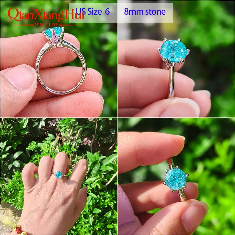 Vexaroa Neon Blue YAG Gemstone Ring, S925 Silver - product image 3