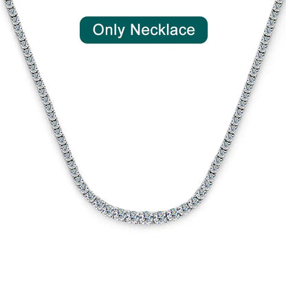 Moissanite Tennis Necklace for Women, 925 Sterling Silver | Vexaroa.