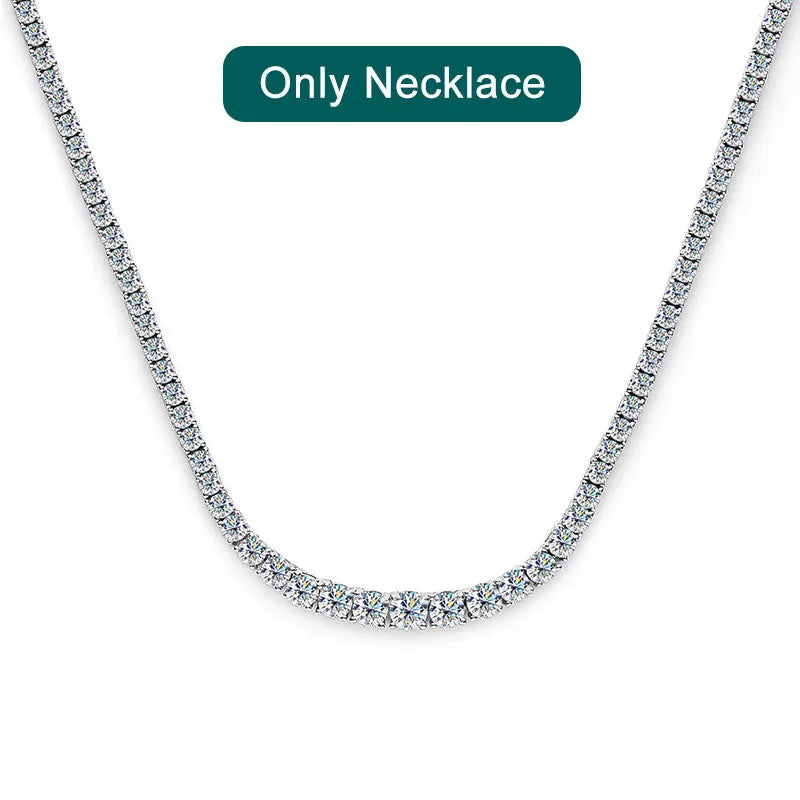 Moissanite Tennis Necklace for Women, 925 Sterling Silver | Vexaroa.