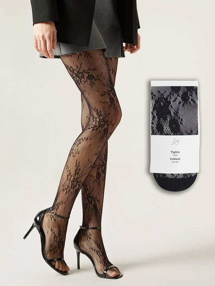 Vexaroa Women's Lace Floral Fishnet Stockings Club Tights