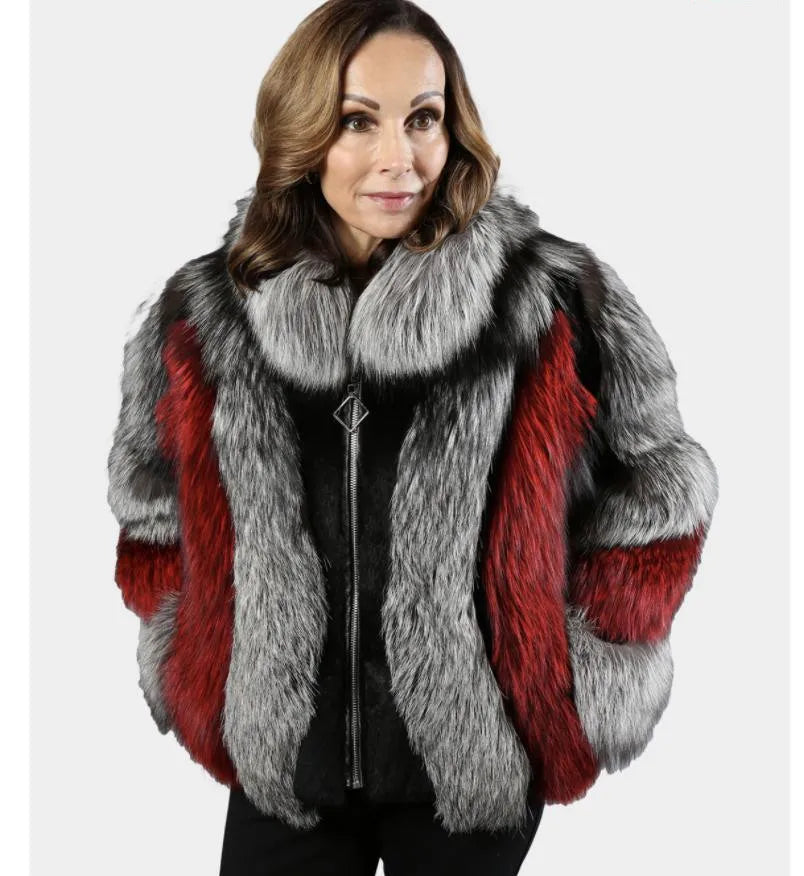 Women's Real Fox Fur Winter Jacket | Vexaroa