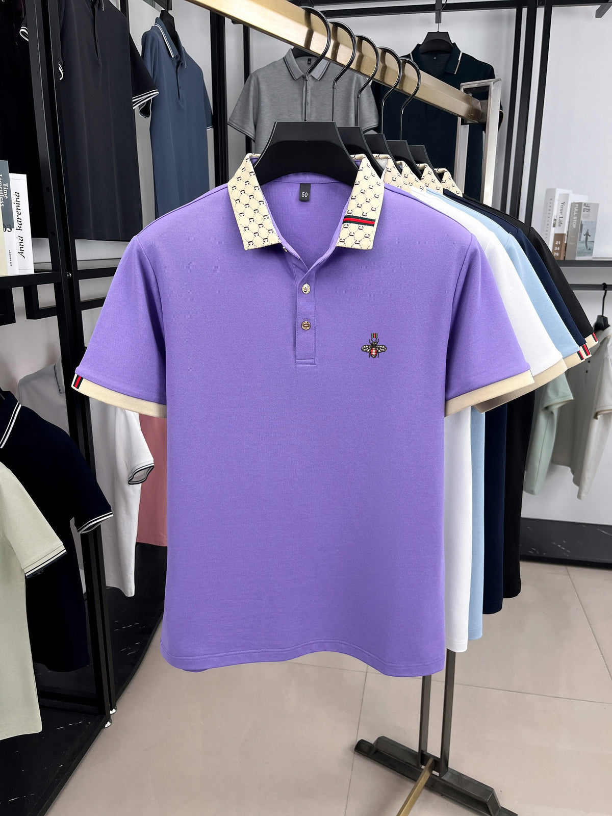 Vexaroa Men's Jacquard Embroidered Polo Shirt product image 1 | Vexaroa