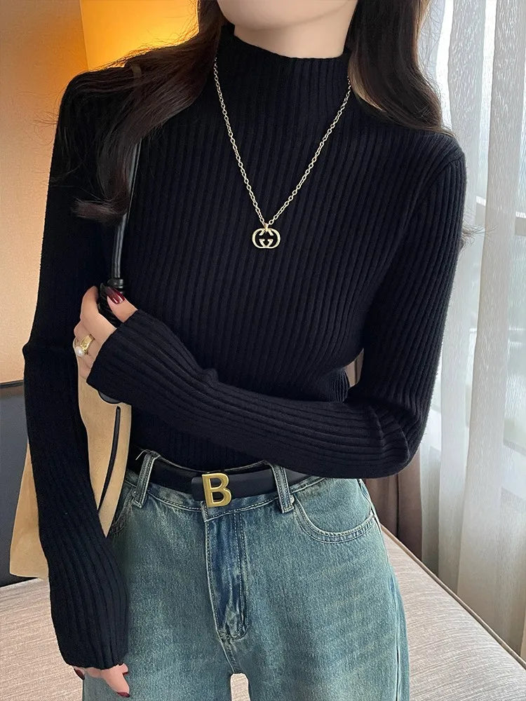 Vexaroa Womens Slim Turtleneck Knit Sweater product photo, view 7