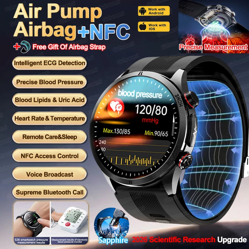 Vexaroa Air Pump Blood Pressure & ECG Smartwatch — product image