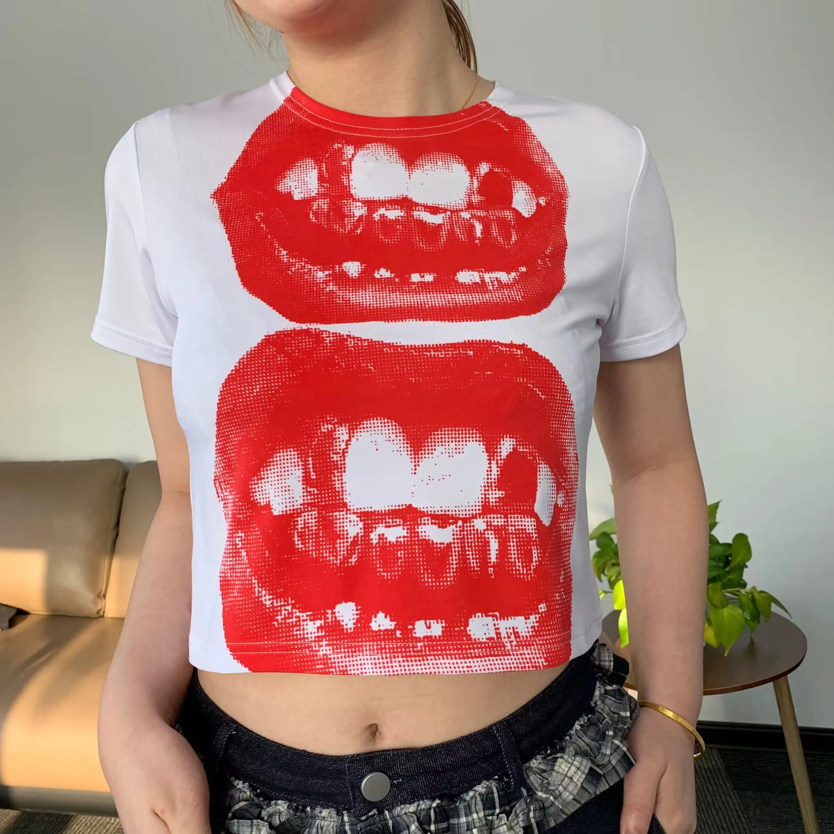 Vexaroa Womens Y2K Gothic Baby Tee product photo, view 7
