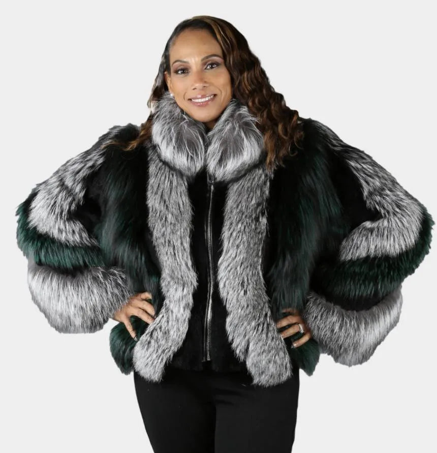 Women's Real Fox Fur Winter Jacket | Vexaroa
