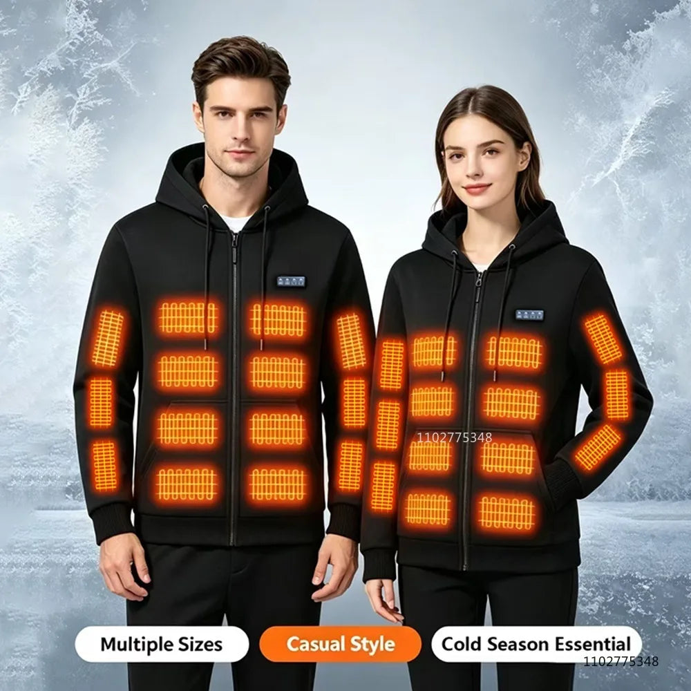 Vexaroa 38-Zone USB Heated Hoodie Jacket – Men & Women Winter — product image