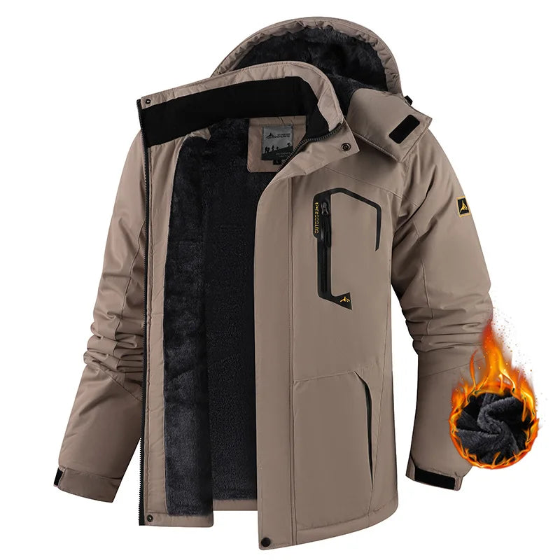 New Men's Winter Thermal Ski Jacket Windproof Waterproof Climbing Coat Fleece Lined Outdoor Parka Winter Jacket for Men Woman