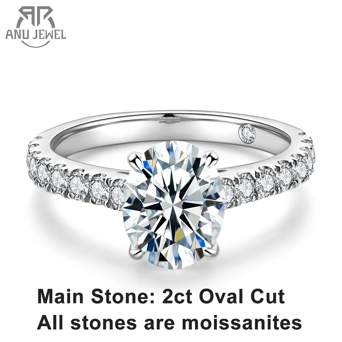 Vexaroa 2ct Oval D-Colour Moissanite Ring - product image 1