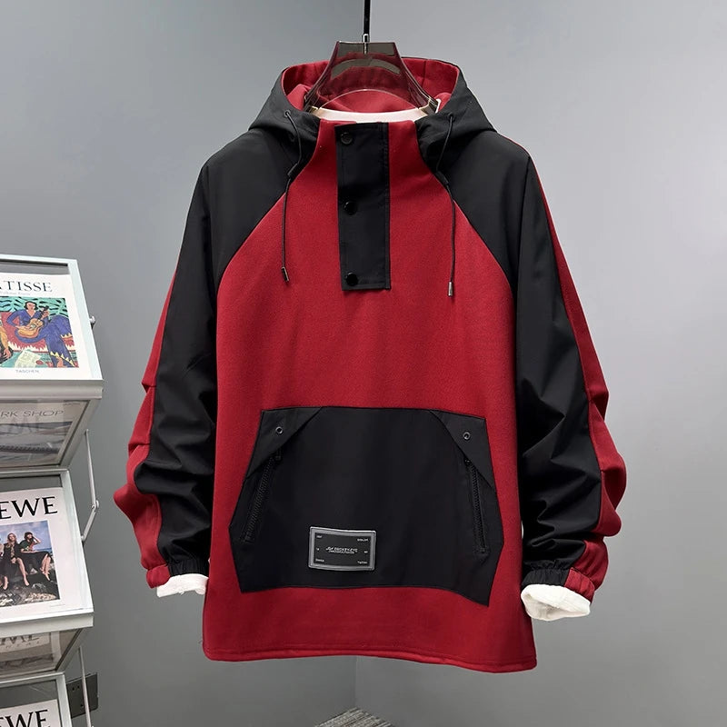 Vexaroa Oversized Multi-Pocket Workwear Hoodie for Men